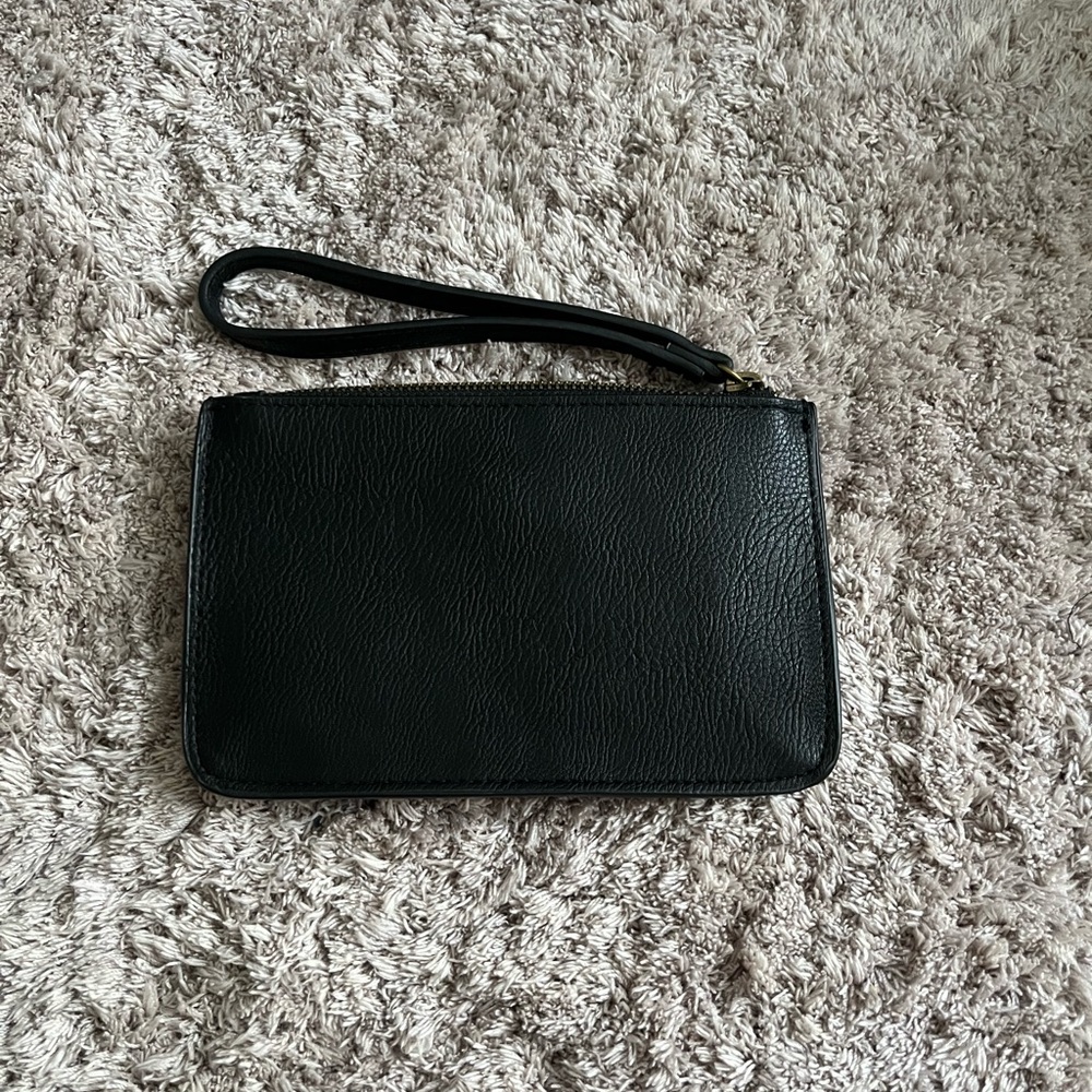 Universal Thread Black Pebbled Leather Clutch Wri… - image 2